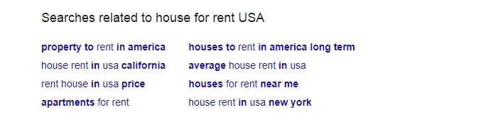 Google related searches at the bottom of search results page