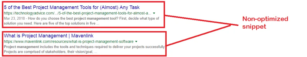 Truncated meta description with ellipsis in search results