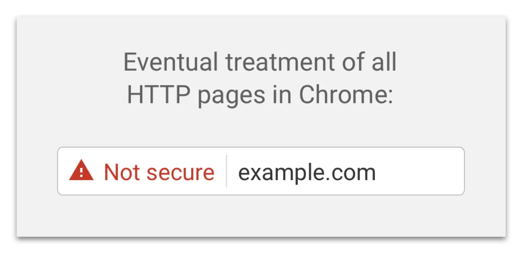 Chrome browser warning for unsecured HTTP website