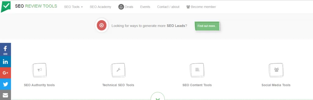SEO review tools website authority checker showing domain metrics