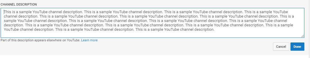 YouTube Channel Description is important for YouTube SEO