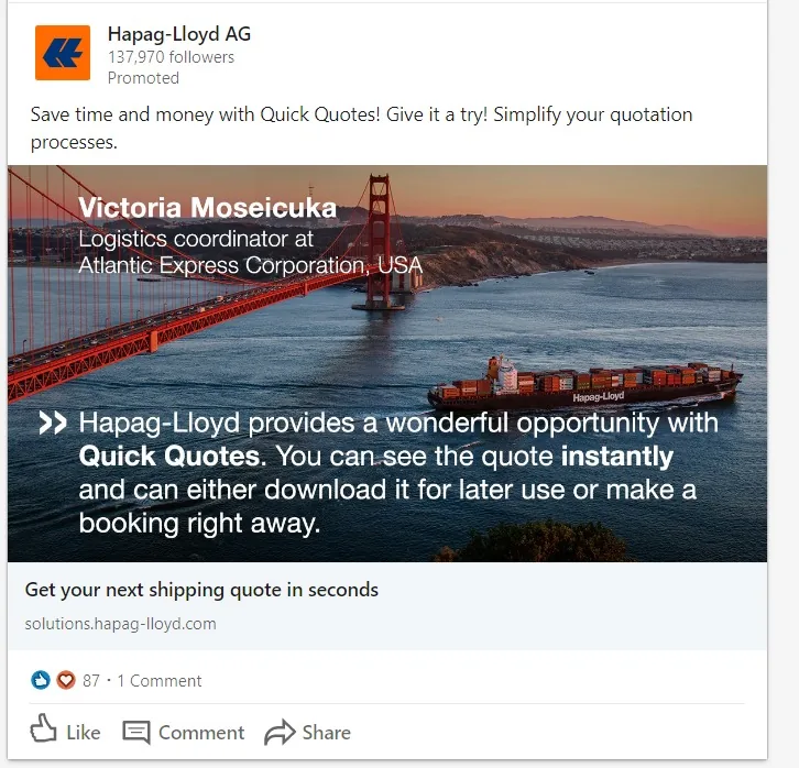 LinkedIn business page showcasing company services and description